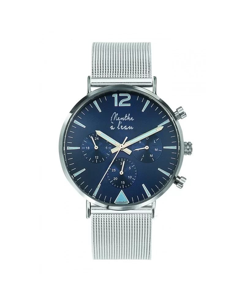 La Précise maille chromée fond bleu