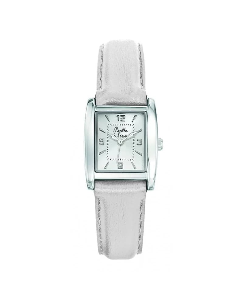 La Rectangle cuir argenté