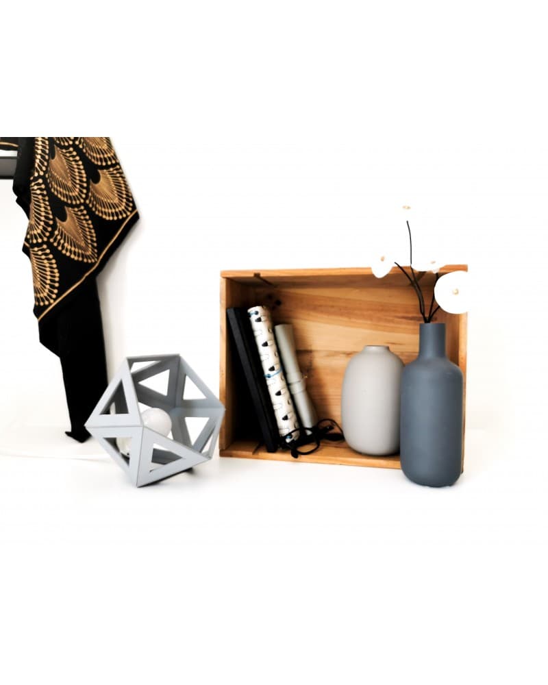 petite lampe origami grise