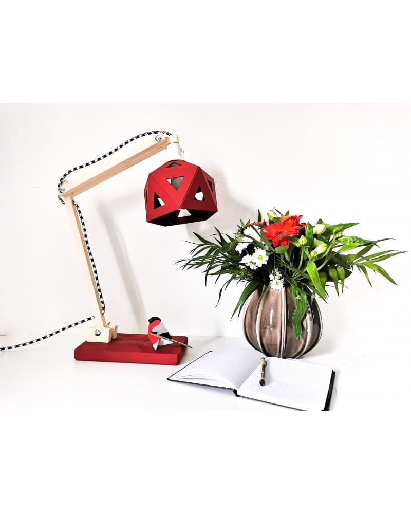 lampe de bureau Origami bordeaux