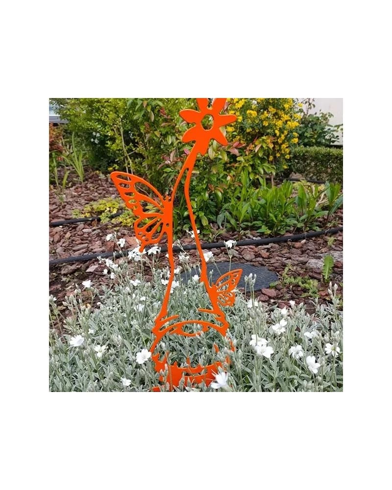 Nain Gnome Orange jardin métal (40cm X 16cm)